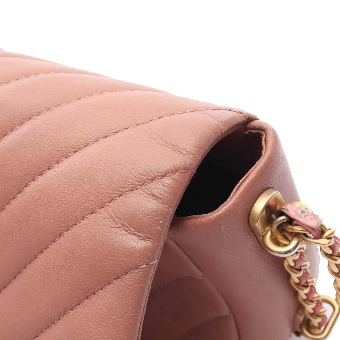 Chanel Mini Rectangular Chevron Lambskin Chain Around Flap