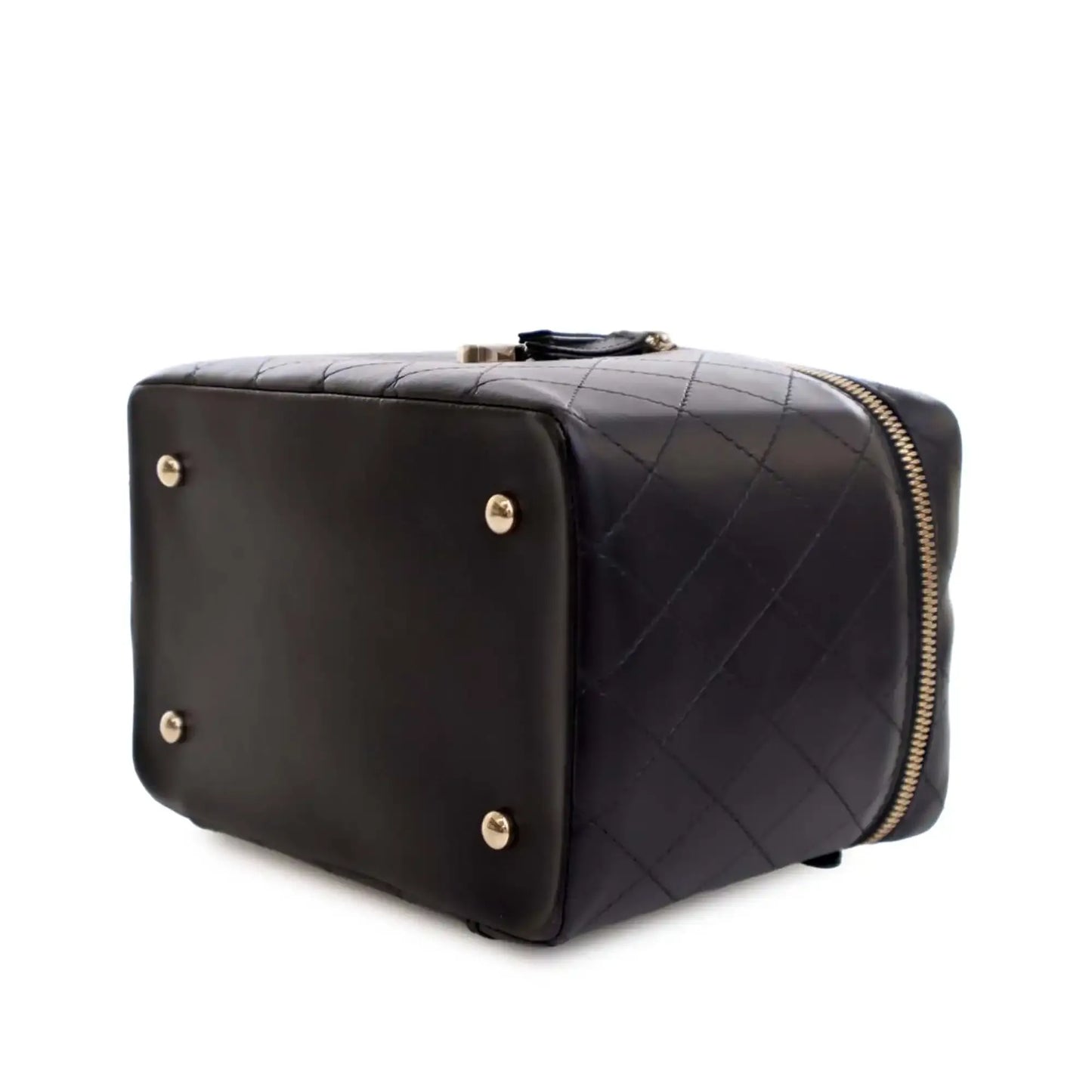 Chanel Large Quilted Lambskin Knock On Wood Vanity Case