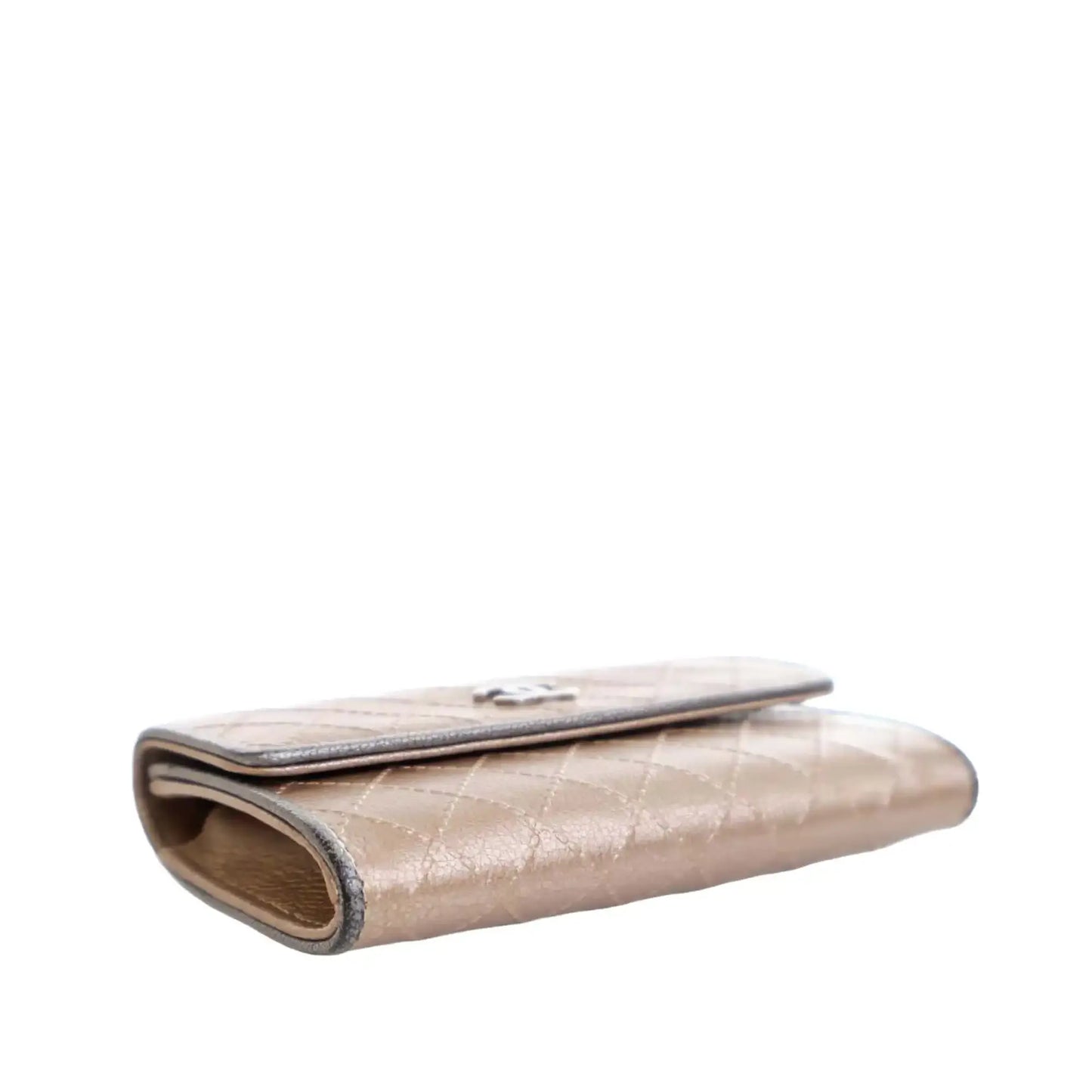 Chanel Metallic Calfskin Diamond Stitch Card Holder