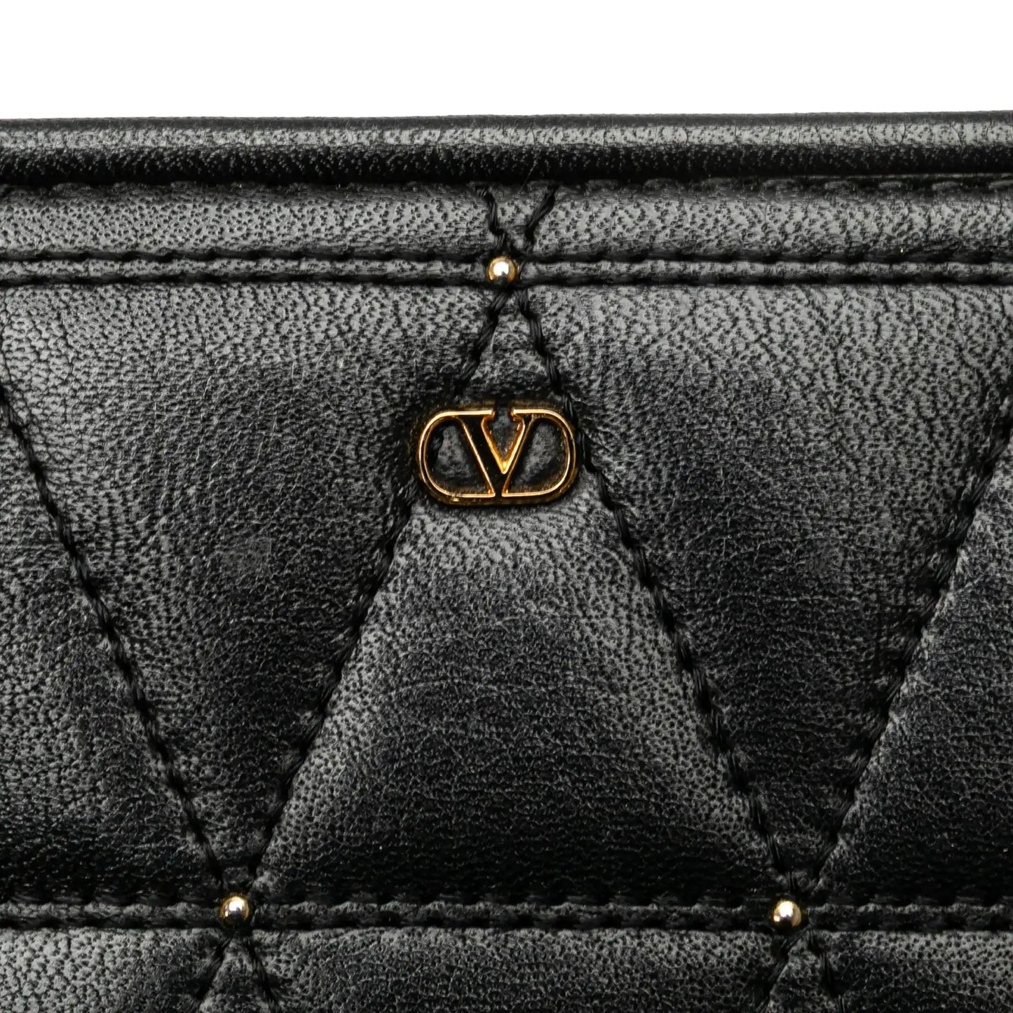 Valentino Quilted and Studded Leather V Clutch