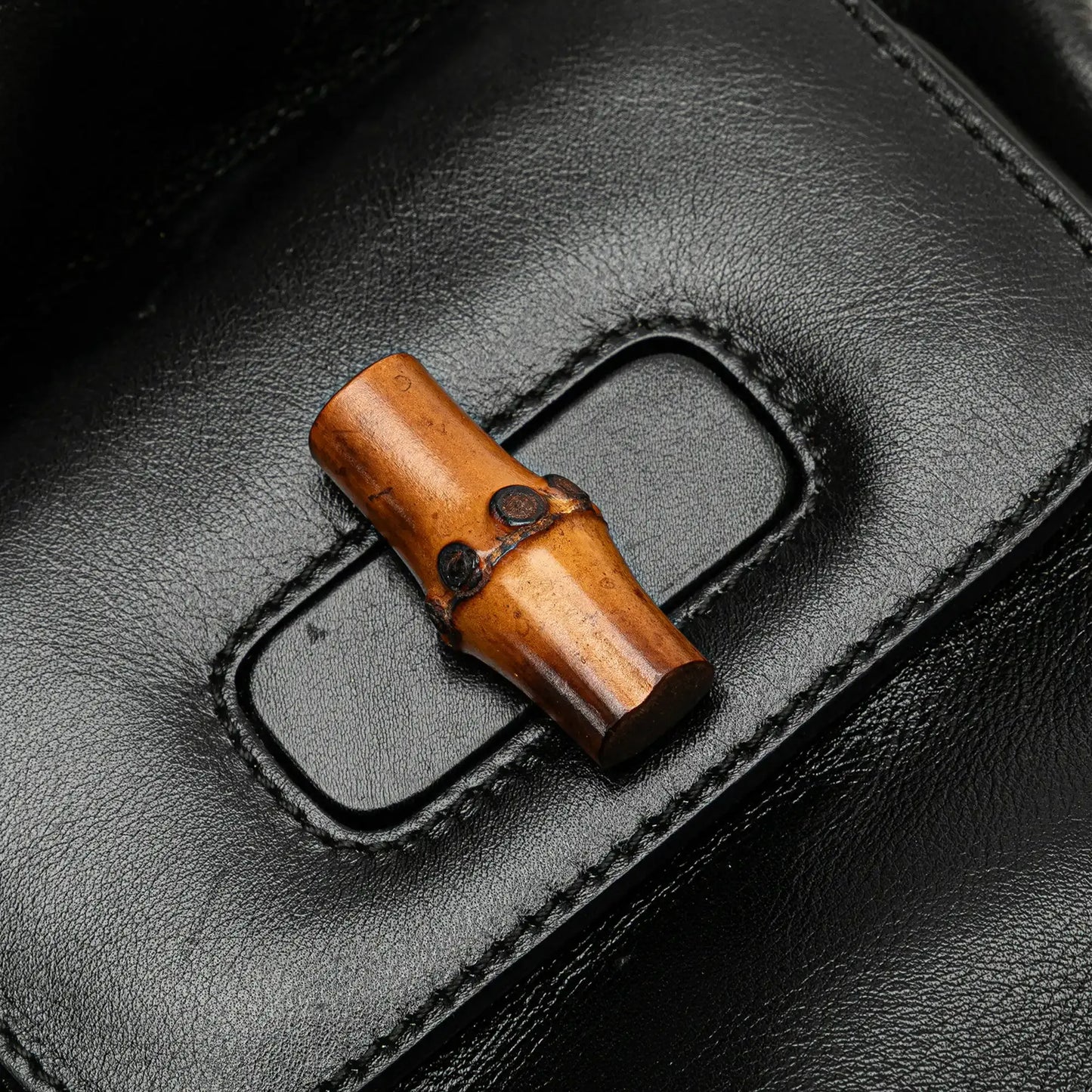 Gucci Calfskin Bamboo Drawstring Backpack