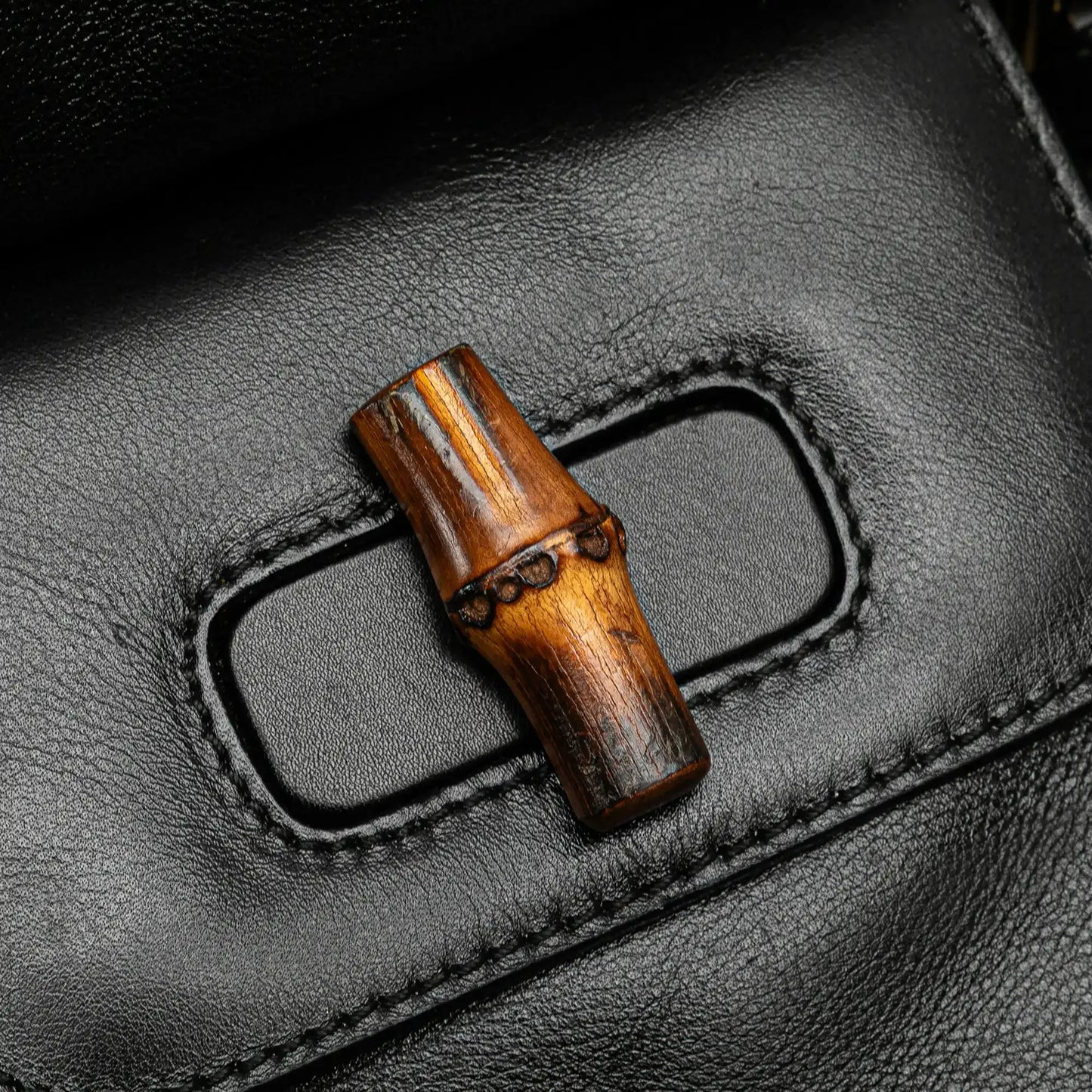 Gucci Calfskin Bamboo Drawstring Backpack