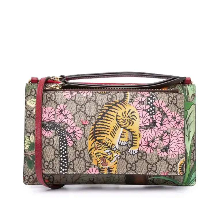 Gucci GG Supreme Bengal Double Zip Pochette