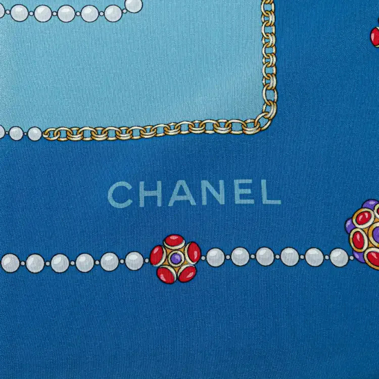 Chanel Jewelry Print Silk Scarf