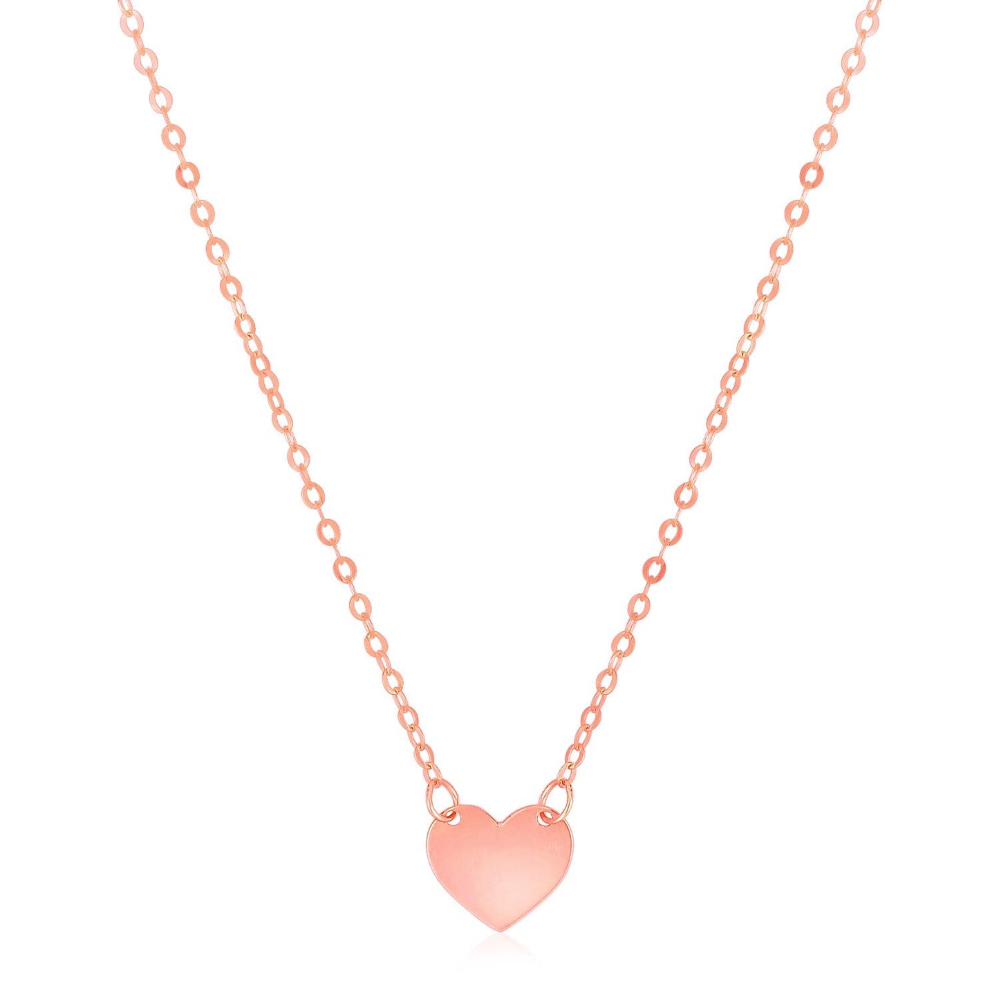 14k Rose Gold Polished Mini Heart Necklace - Alexandria Jewelry & Company Beverly Hills