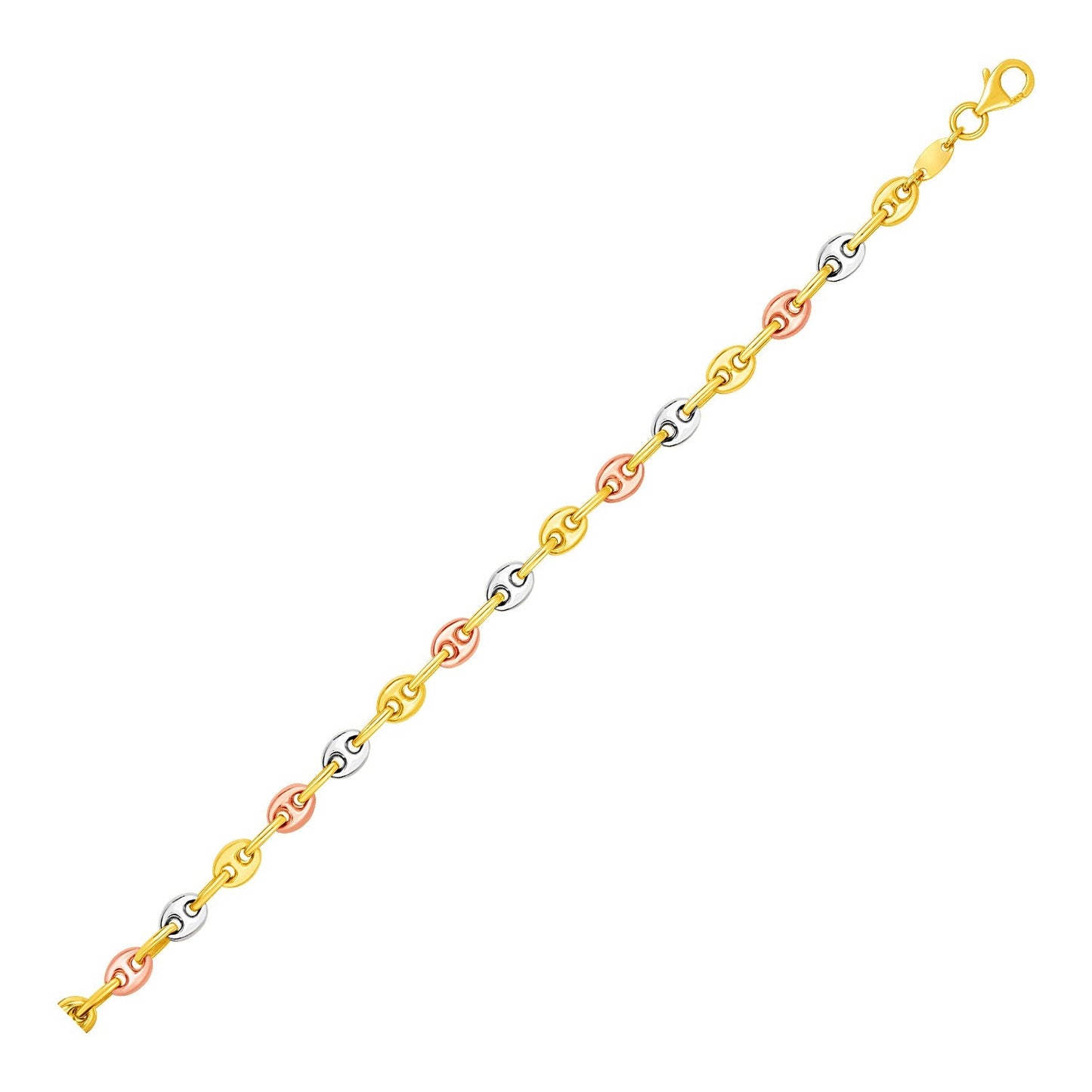 14k Tri Color Gold Mariner Link Bracelet - Alexandria Jewelry & Company Beverly Hills