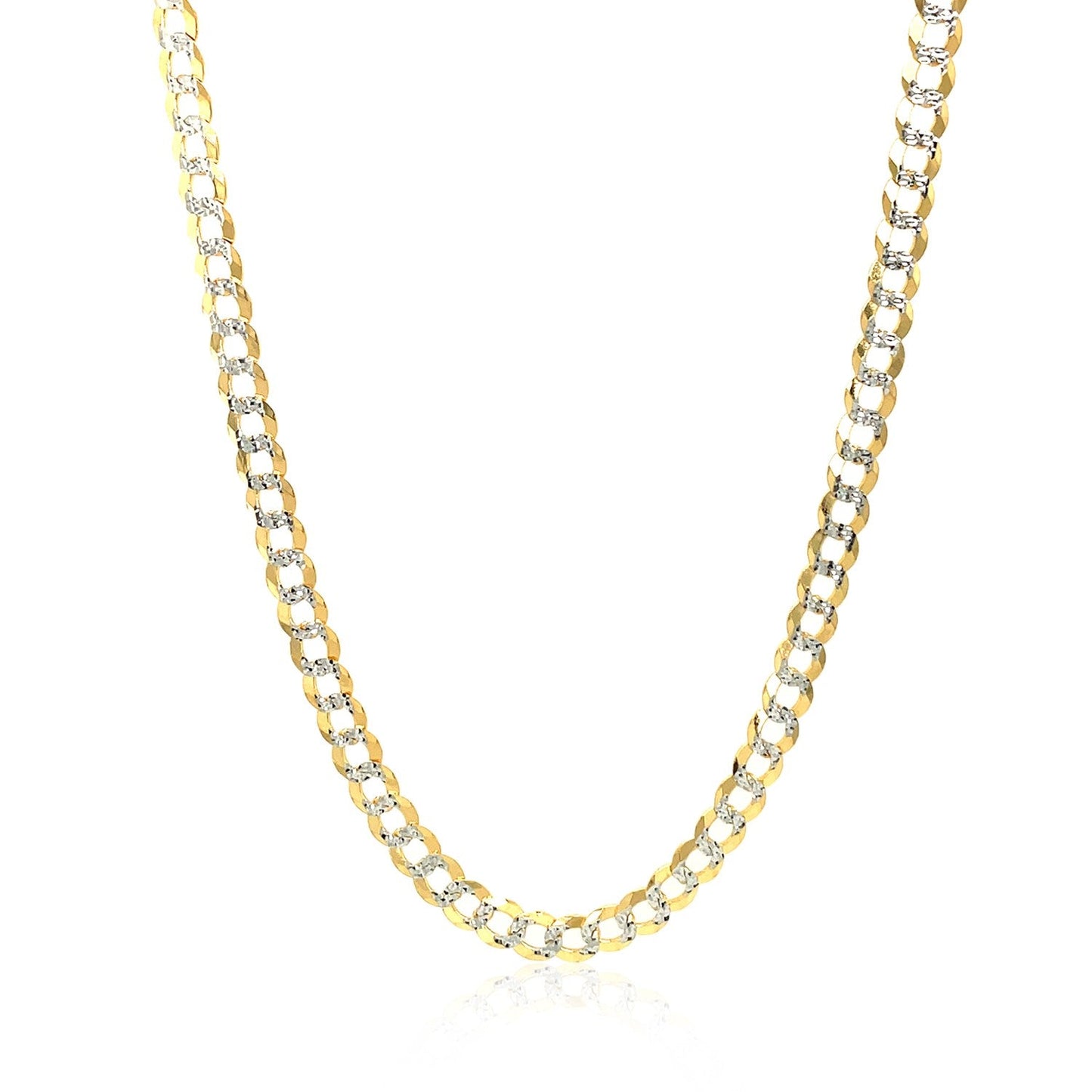 3.6 mm 14k Two Tone Gold Pave Curb Chain - Alexandria Jewelry & Company Beverly Hills
