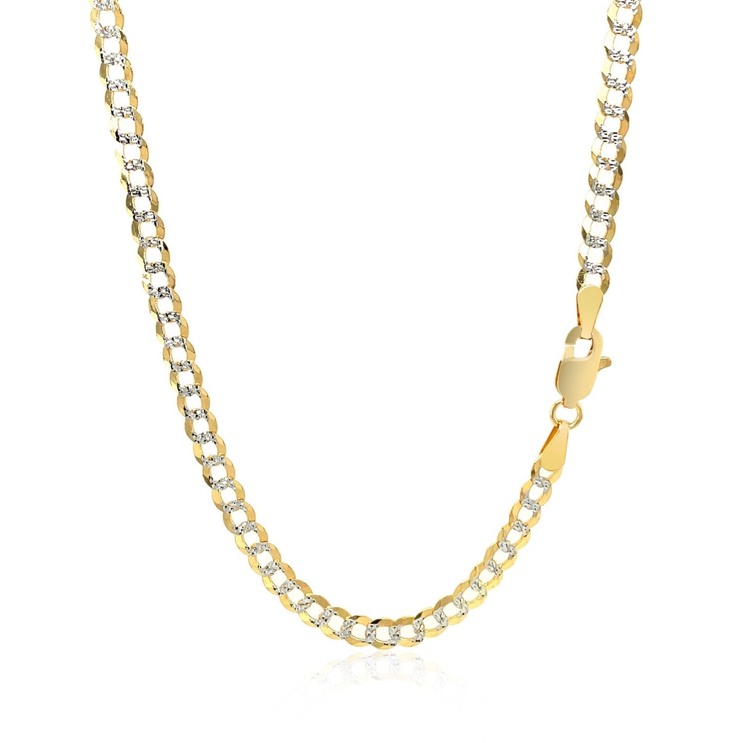 3.6 mm 14k Two Tone Gold Pave Curb Chain - Alexandria Jewelry & Company Beverly Hills