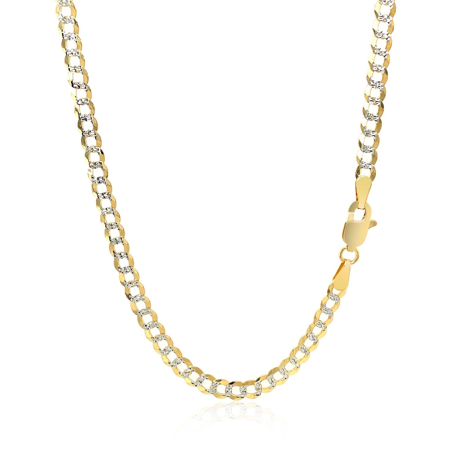3.6 mm 14k Two Tone Gold Pave Curb Chain - Alexandria Jewelry & Company Beverly Hills
