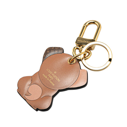 Louis Vuitton Monogram and Leather Puppy Key Ring and Bag Charm