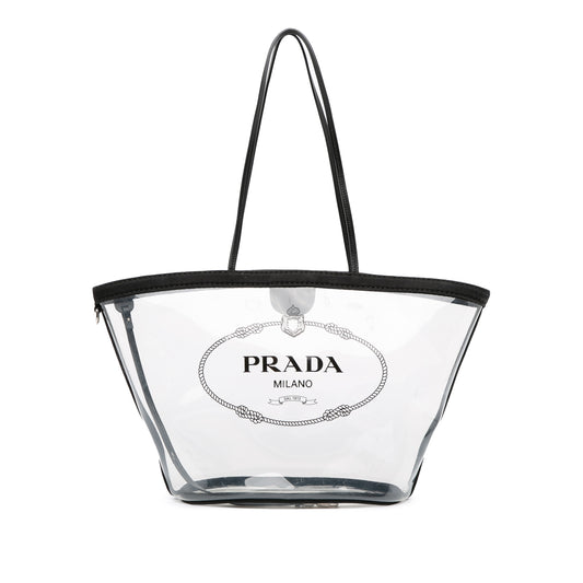 Prada PVC Canapa Logo Shopper Tote