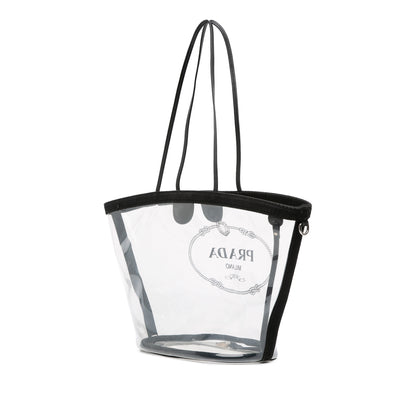 Prada PVC Canapa Logo Shopper Tote