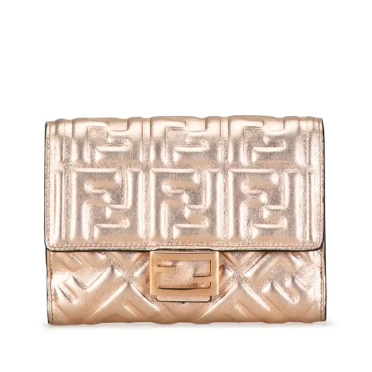 Fendi Zucca Embossed Compact Wallet