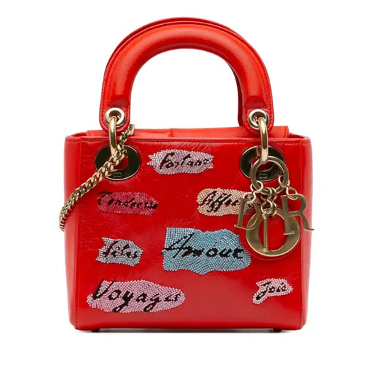 Dior Mini Calfskin Sequin Embellished Lady