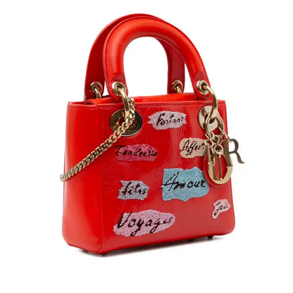 Dior Mini Calfskin Sequin Embellished Lady