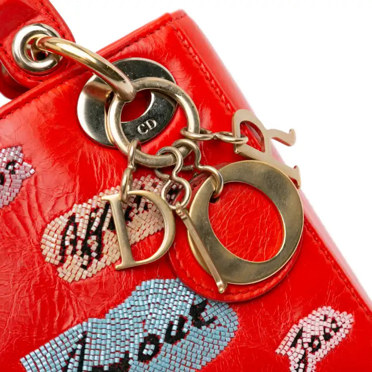 Dior Mini Calfskin Sequin Embellished Lady