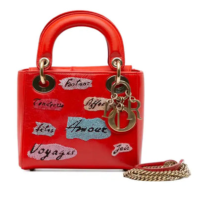 Dior Mini Calfskin Sequin Embellished Lady