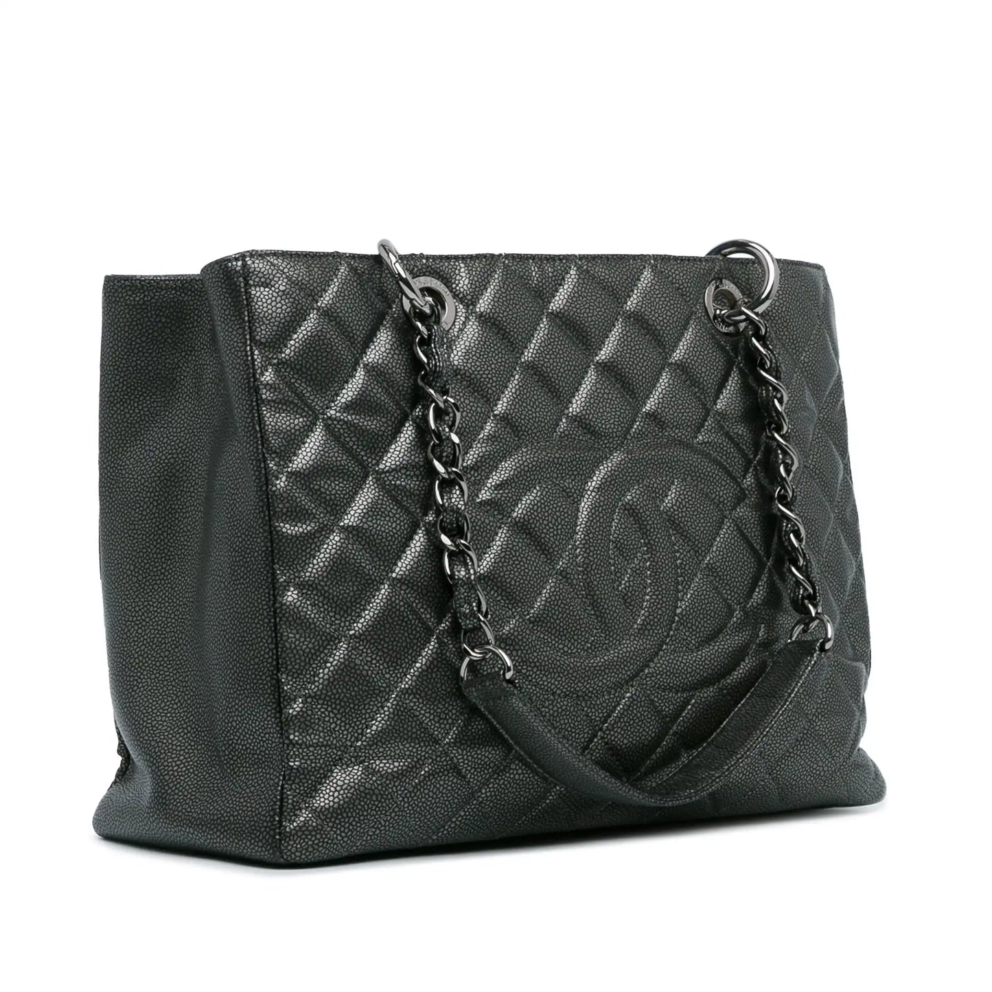 Chanel Metallic Caviar Grand Shopping Tote