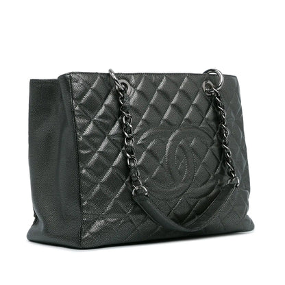 Chanel Metallic Caviar Grand Shopping Tote
