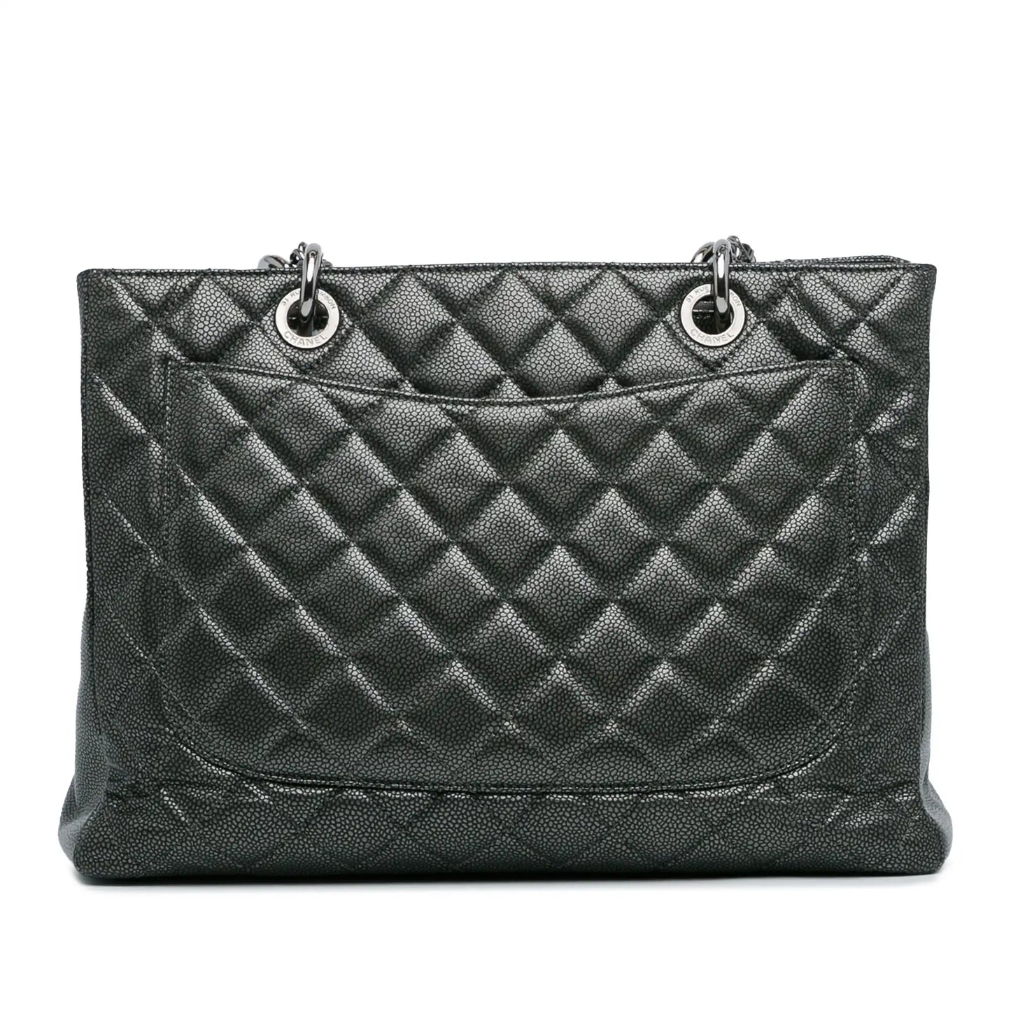 Chanel Metallic Caviar Grand Shopping Tote
