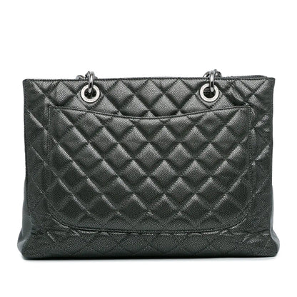 Chanel Metallic Caviar Grand Shopping Tote