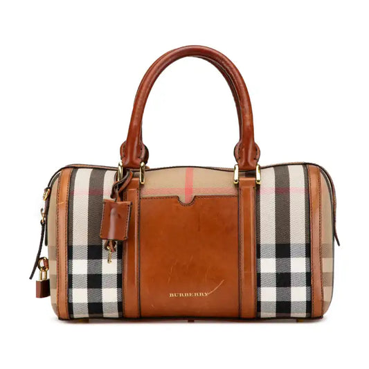 Burberry House Check Alchester Sactorial Canvas Boston Bag