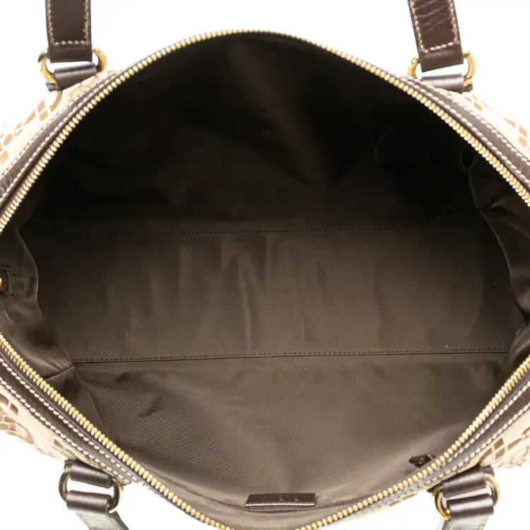 Gucci Canvas Horsebit Charmy Boston Bag