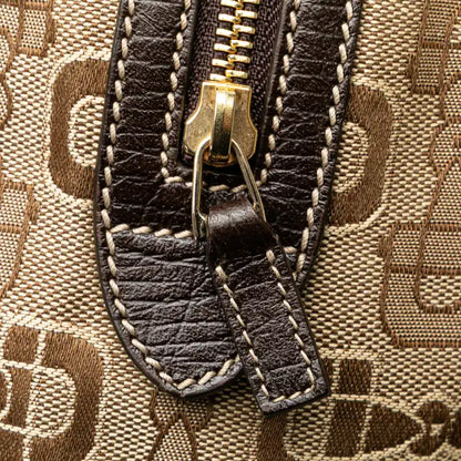 Gucci Canvas Horsebit Charmy Boston Bag