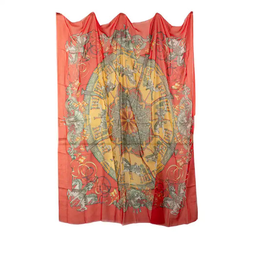 Hermès Luna Park Chiffon Silk Scarf