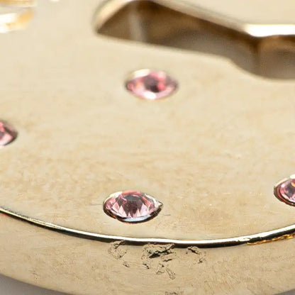 Chanel Gold Plated Rhinestone CC Heart Charm