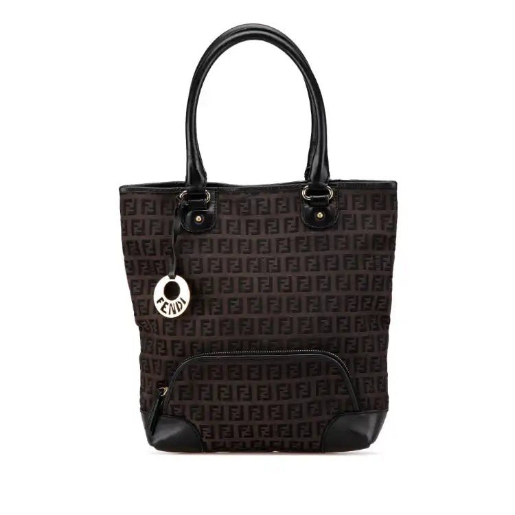 Fendi Zucchino Canvas Chef Front Pocket Shopping Tote