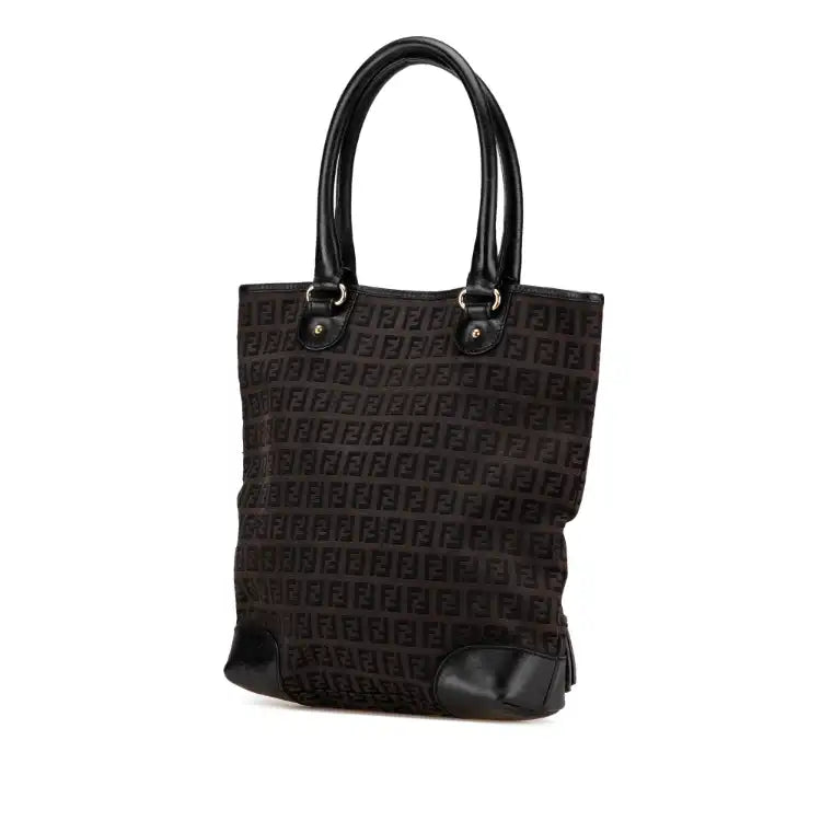 Fendi Zucchino Canvas Chef Front Pocket Shopping Tote