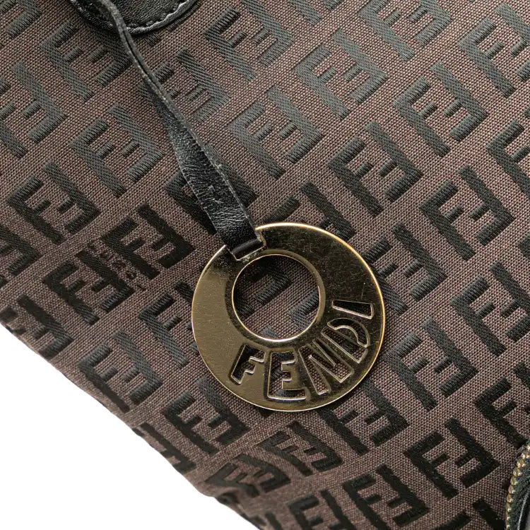 Fendi Zucchino Canvas Chef Front Pocket Shopping Tote