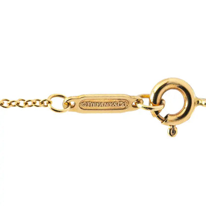 Tiffany 18K Yellow Gold Trefoil Open Key Pendant Necklace