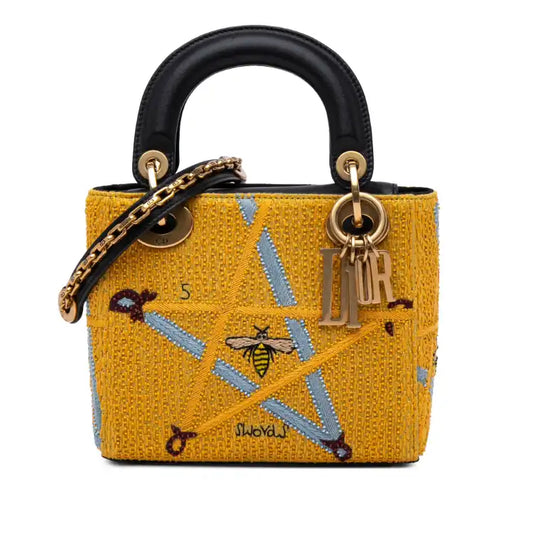 Dior Mini Embroidered Canvas Swords Lady