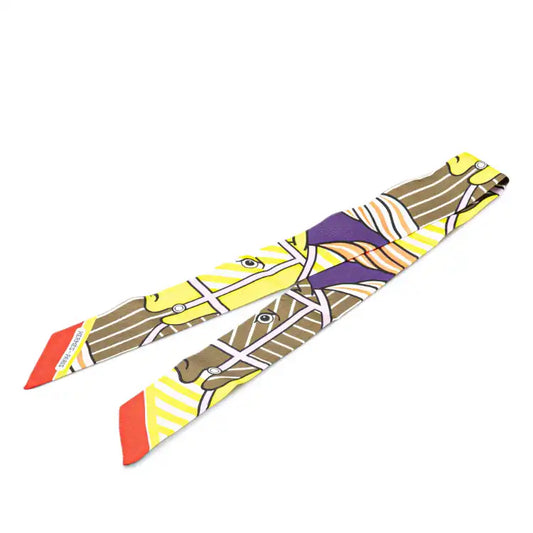 Hermès Quadrige Bayadere Silk Twilly Scarf