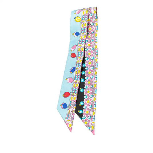 Hermès Parures Des Maharajas Silk Twilly Scarf