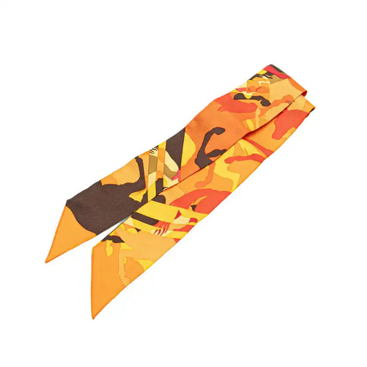 Hermès Ex Libris En Camouflage Silk Twilly Scarf