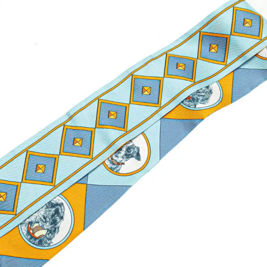 Hermès Colliers Et Chiens Forever Silk Twilly Scarf