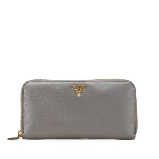 Prada Vitello Daino Zip Around Long Wallet