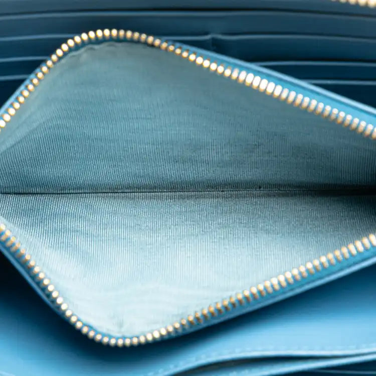 Prada Vitello Daino Zip Around Long Wallet