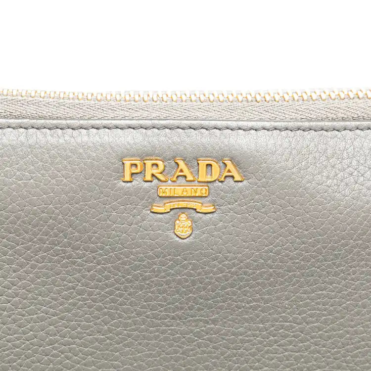Prada Vitello Daino Zip Around Long Wallet