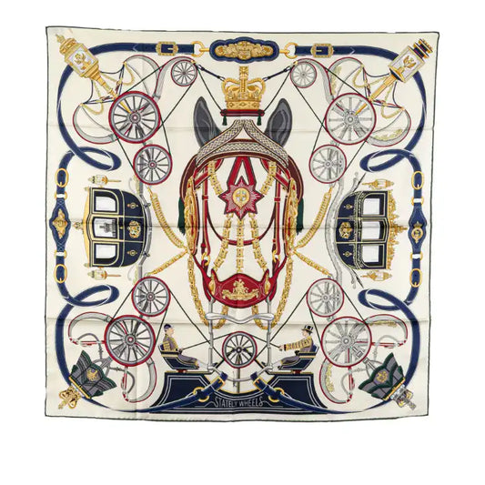 Hermès Stately Wheels Silk Scarf