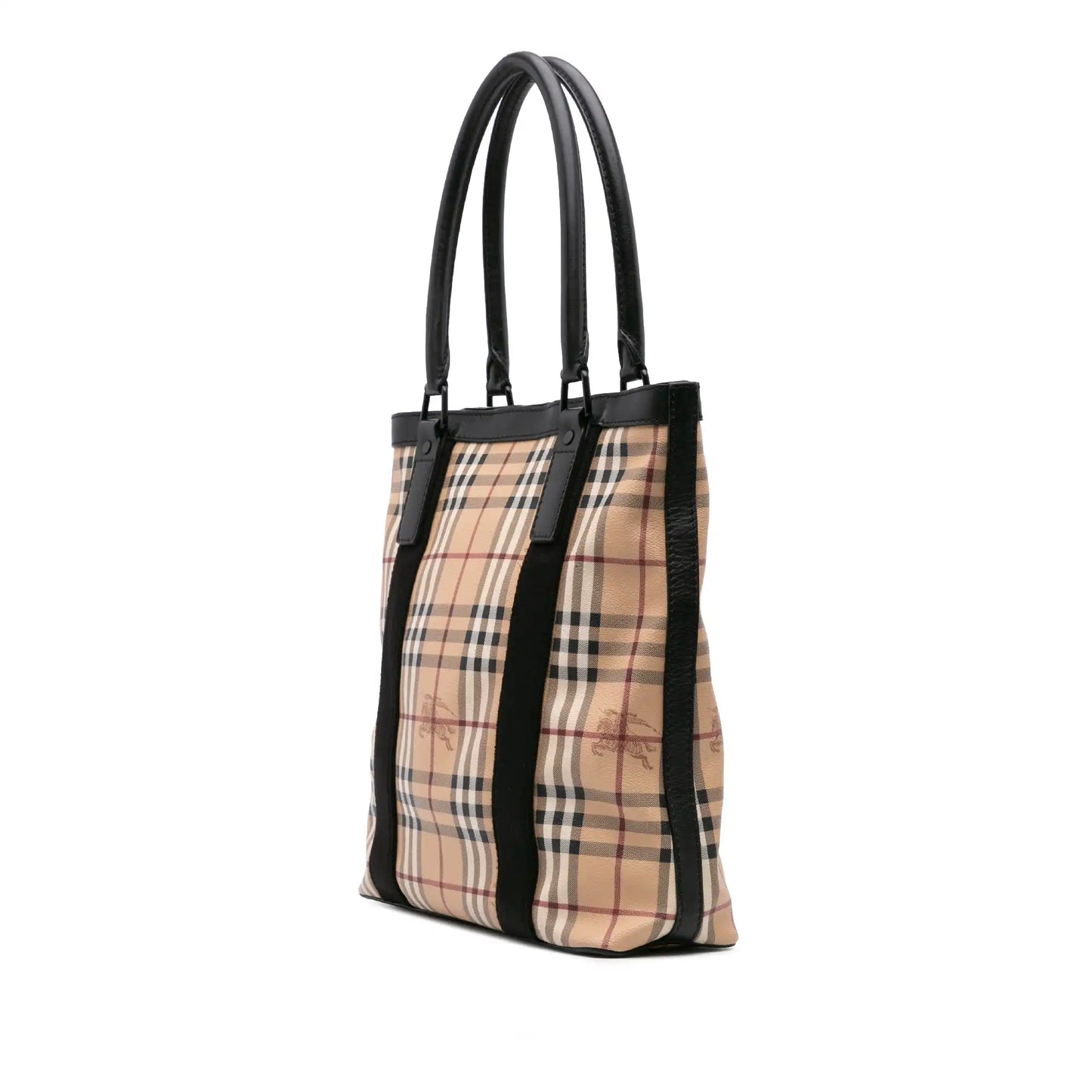 Burberry Haymarket Check Coated Canvas Vertical Tote