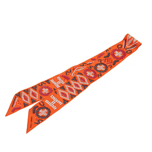 Hermès Kelly en Perles Silk Twilly Scarf