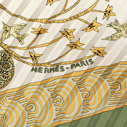 Hermès Les Legendes de L Arbre Pleated Silk Scarf