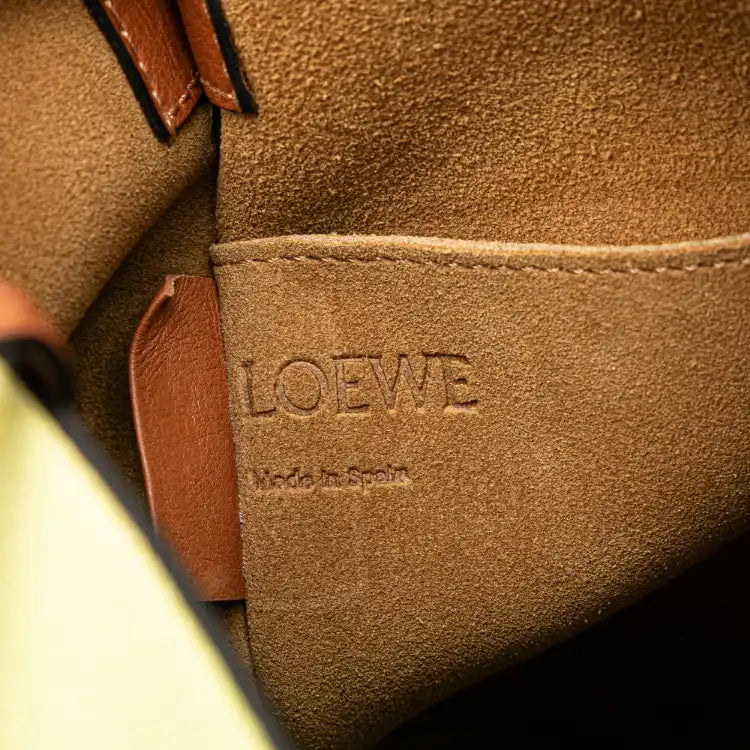 LOEWE Bicolor Calfskin and Raffia Gate Bucket Bag