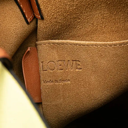 LOEWE Bicolor Calfskin and Raffia Gate Bucket Bag