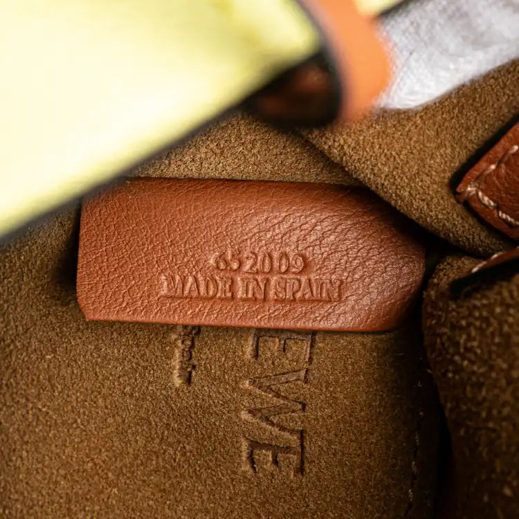 LOEWE Bicolor Calfskin and Raffia Gate Bucket Bag