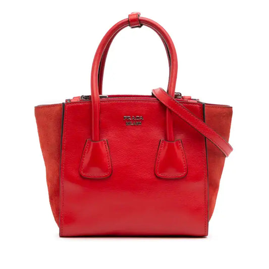 Prada Small Glace Calf Twin Pocket Satchel